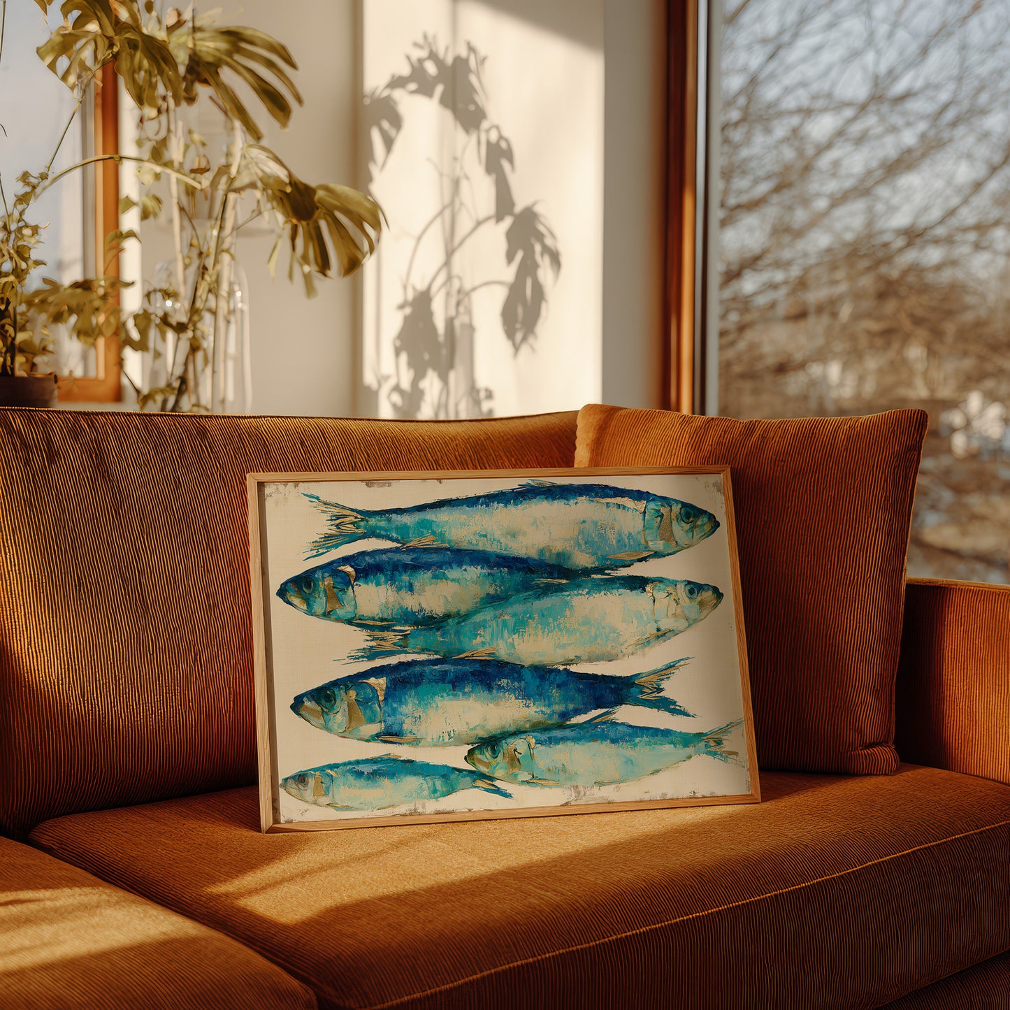 Bold Sardines in Cobalt & Gold