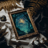 The Glowing Path: Moonlit Forest Stream
