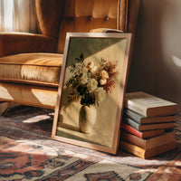 Cream Roses in Golden Shadow
