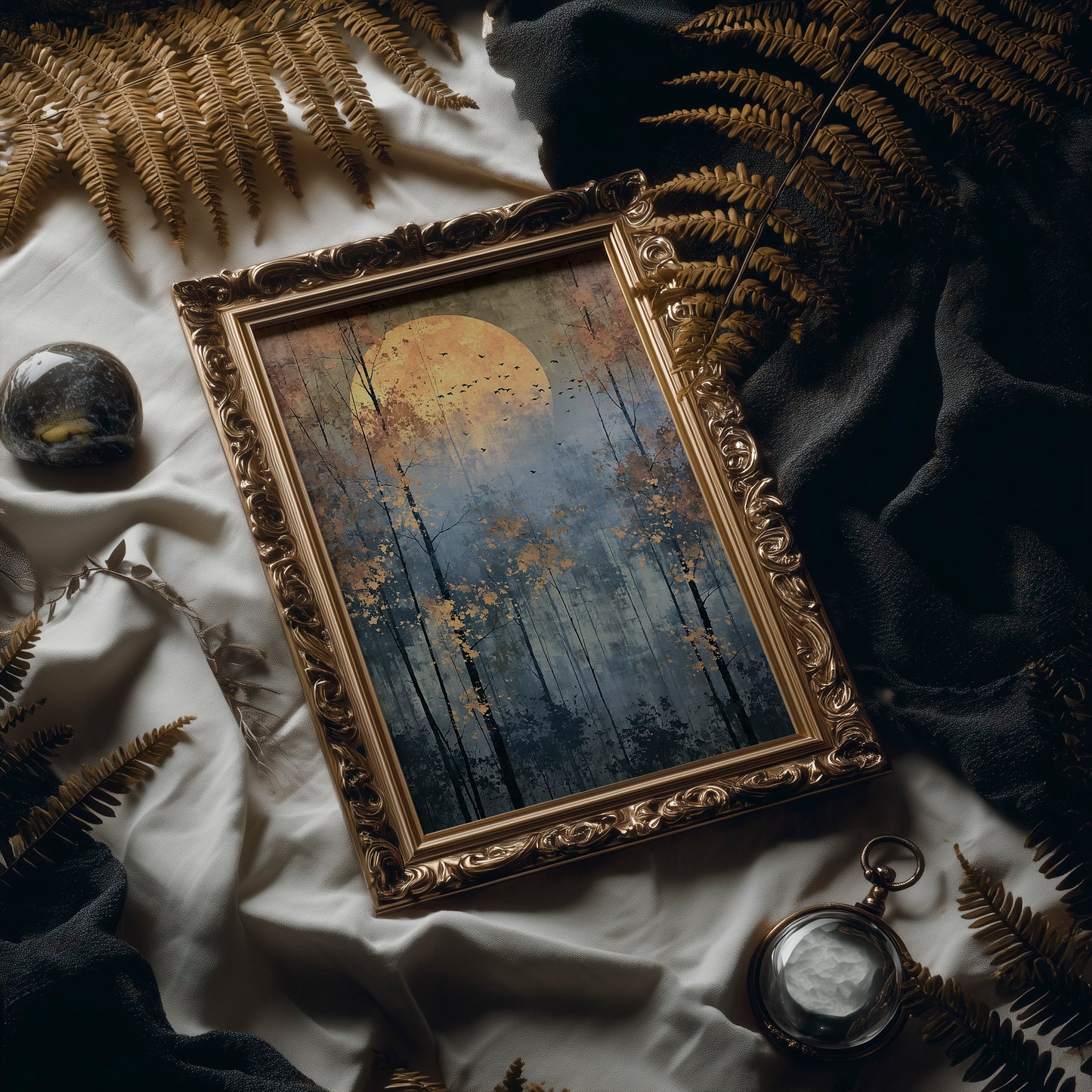 Autumn Gold Beneath the Harvest Moon