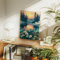 Sunrise Reflected on the Forest Pond