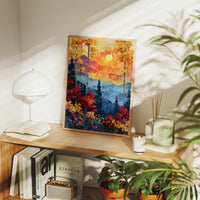 Autumn Aspens, Sunset Over Blue Peaks