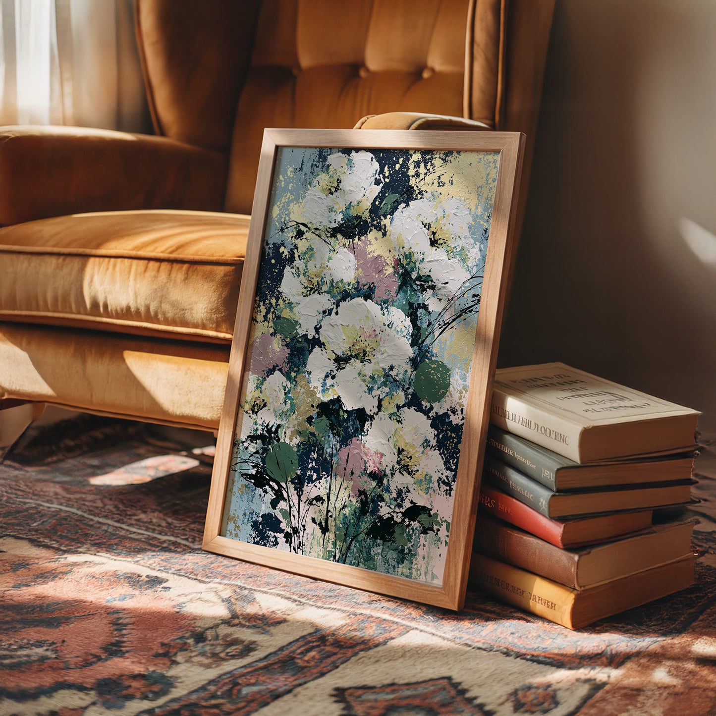 White Peonies in Sage & Slate
