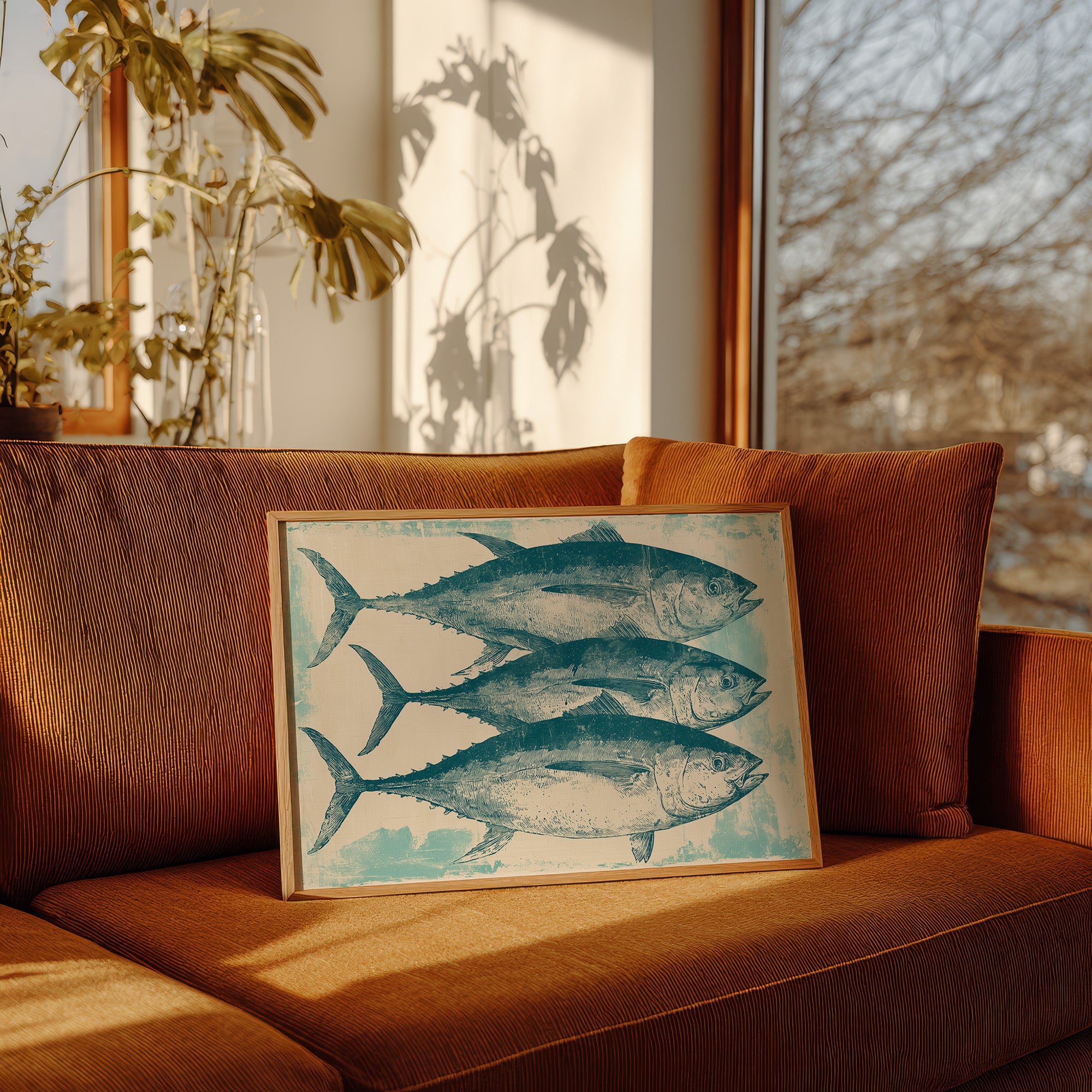 School of Tuna, Vintage Block Print