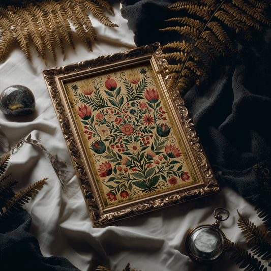 Pomegranate Folk Tapestry