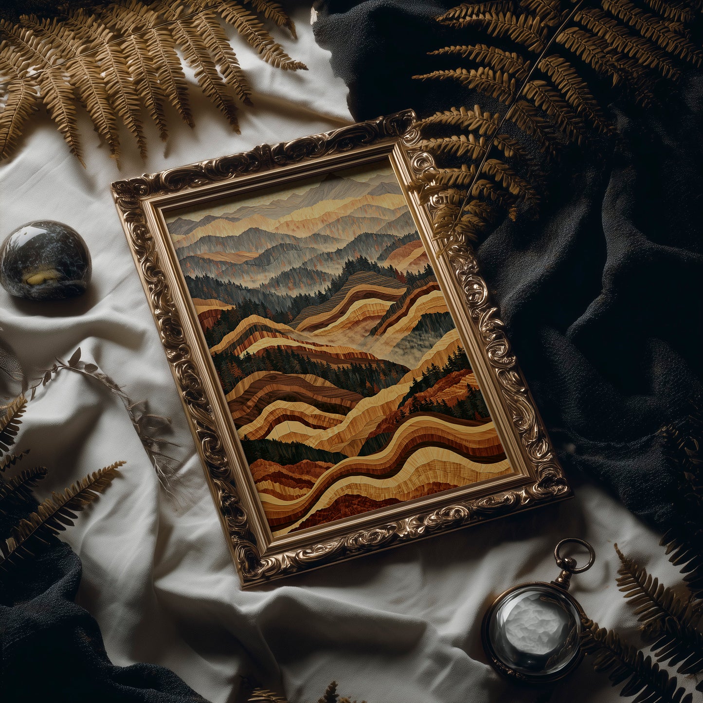 Rolling Foothills in Marquetry