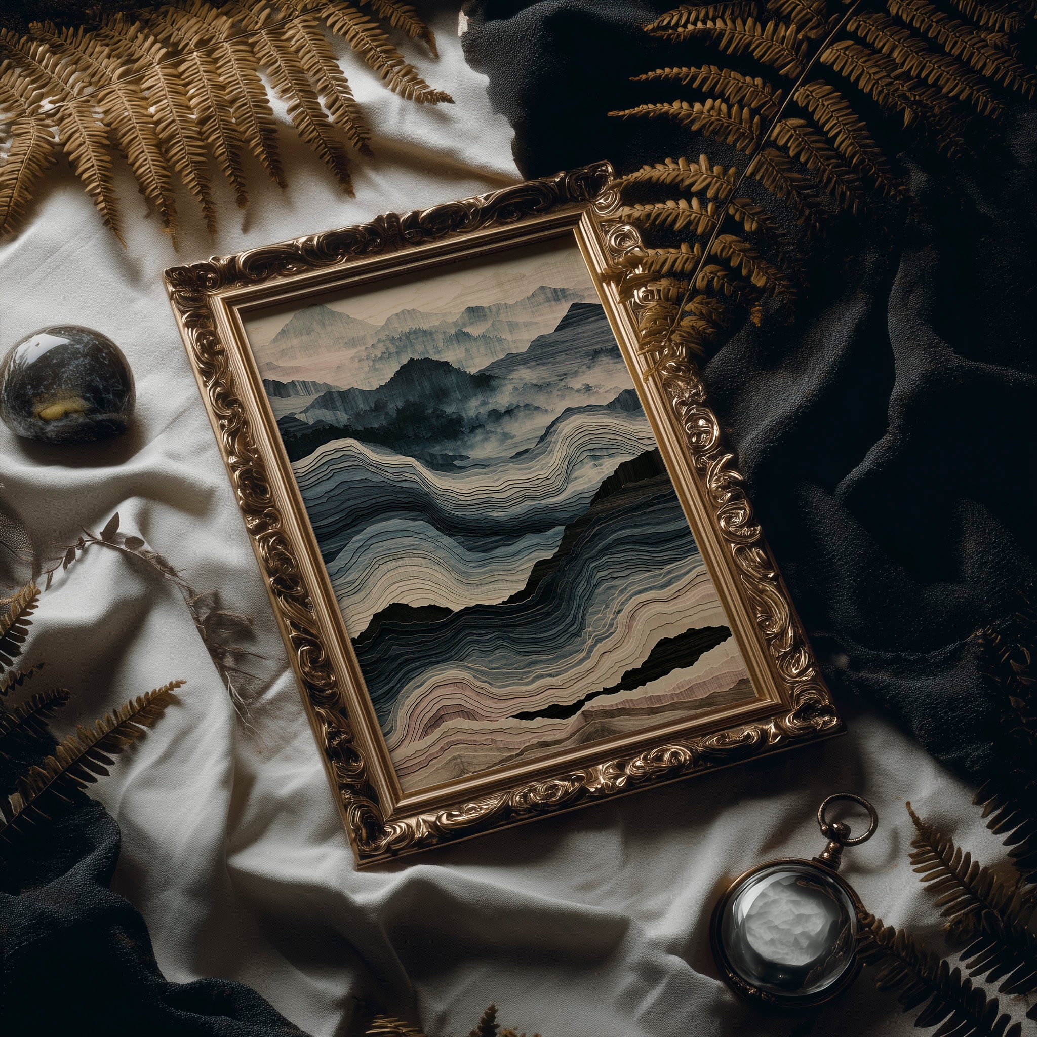 Waves of Wood in Blue and Blush