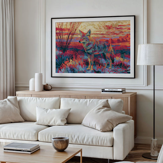 Coyote at Sundown, Fauvist Desert