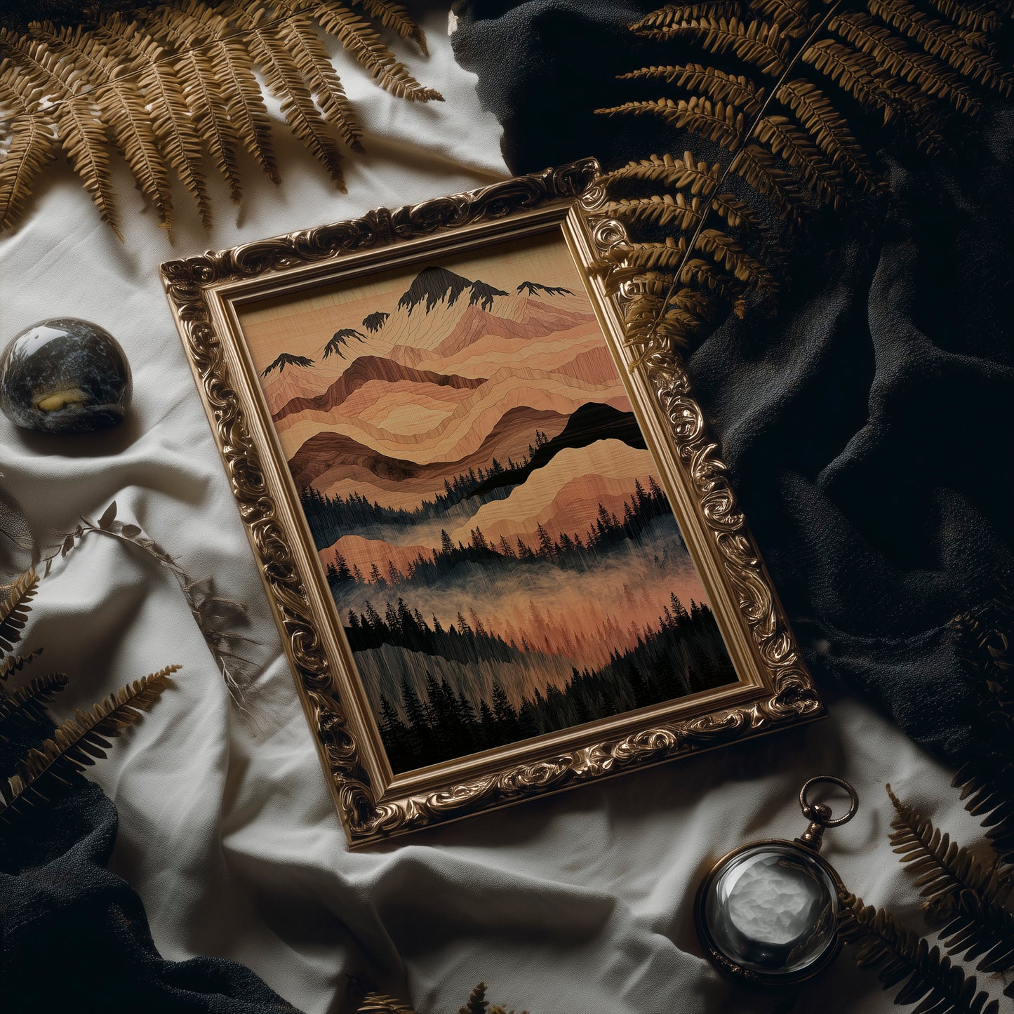 Woodgrain Peaks at Dusk
