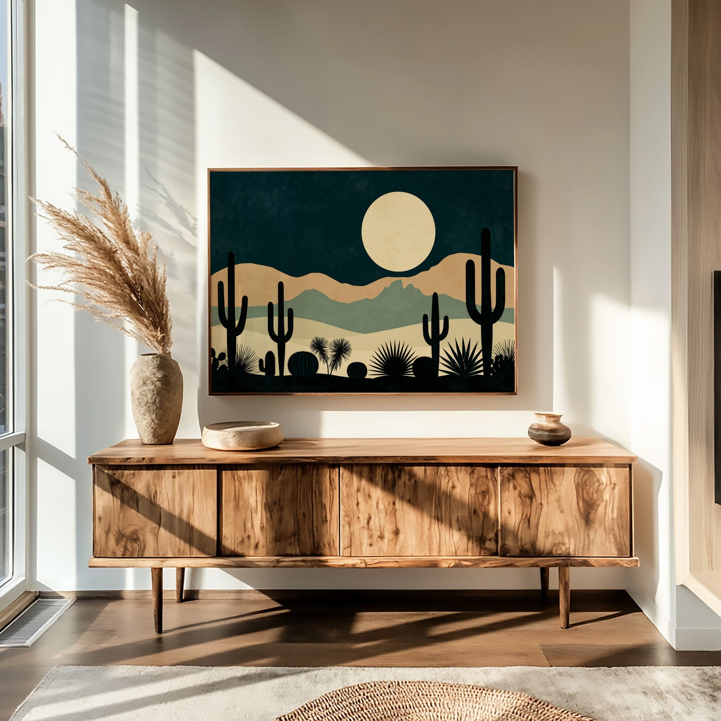 Cactus Garden Beneath the Moon