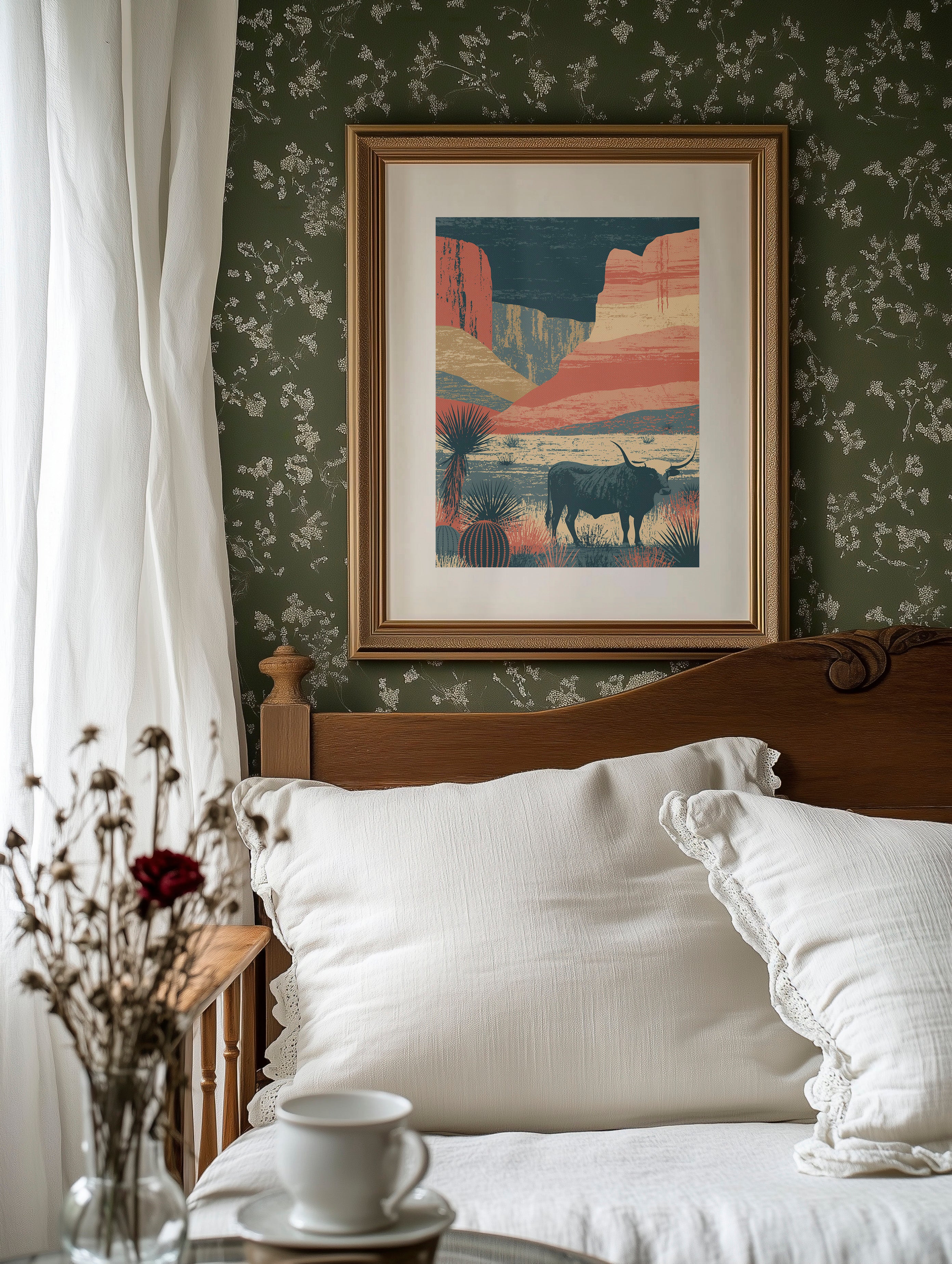 Longhorn at Dusk, Layered Mesas