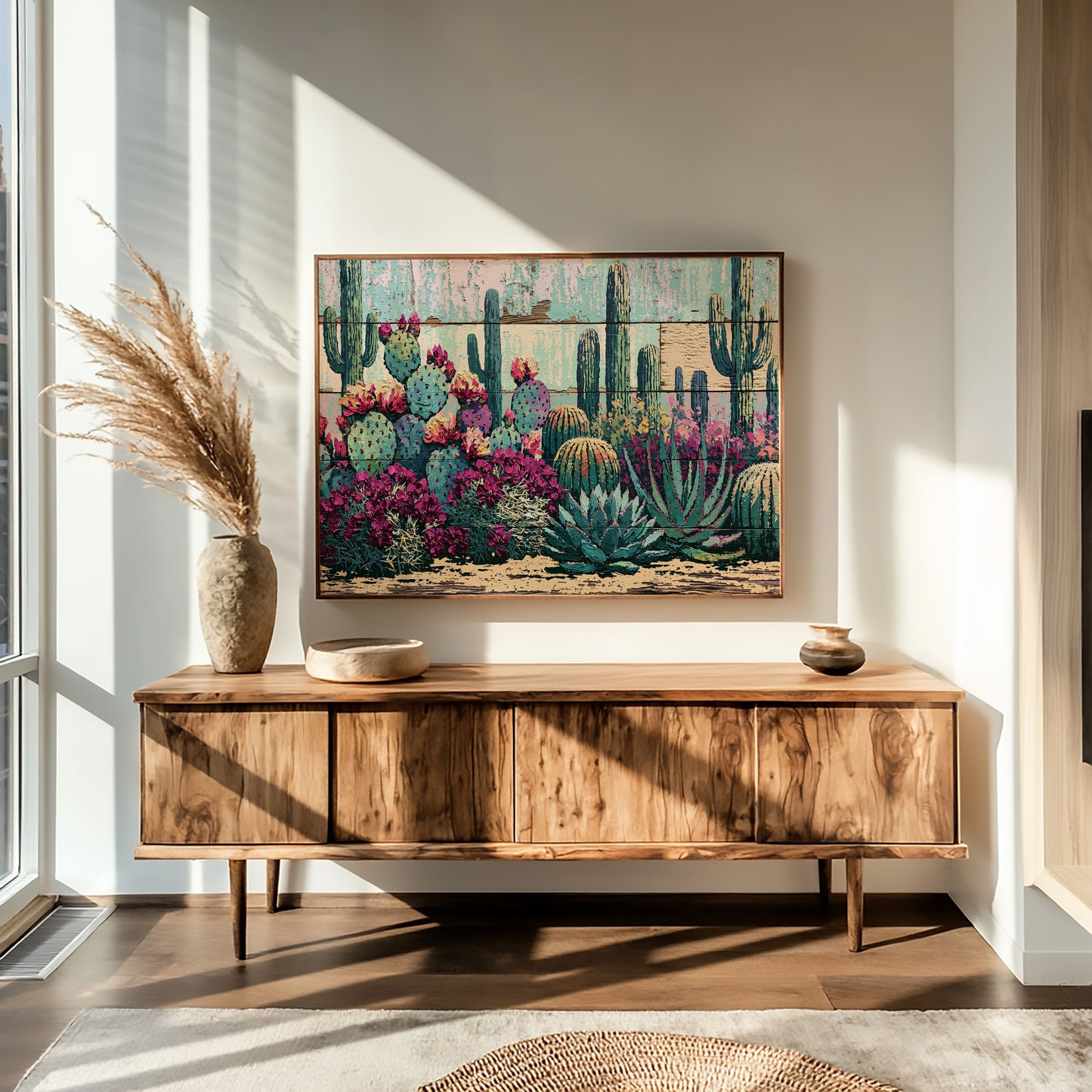 Blooming Prickly Pear Panels