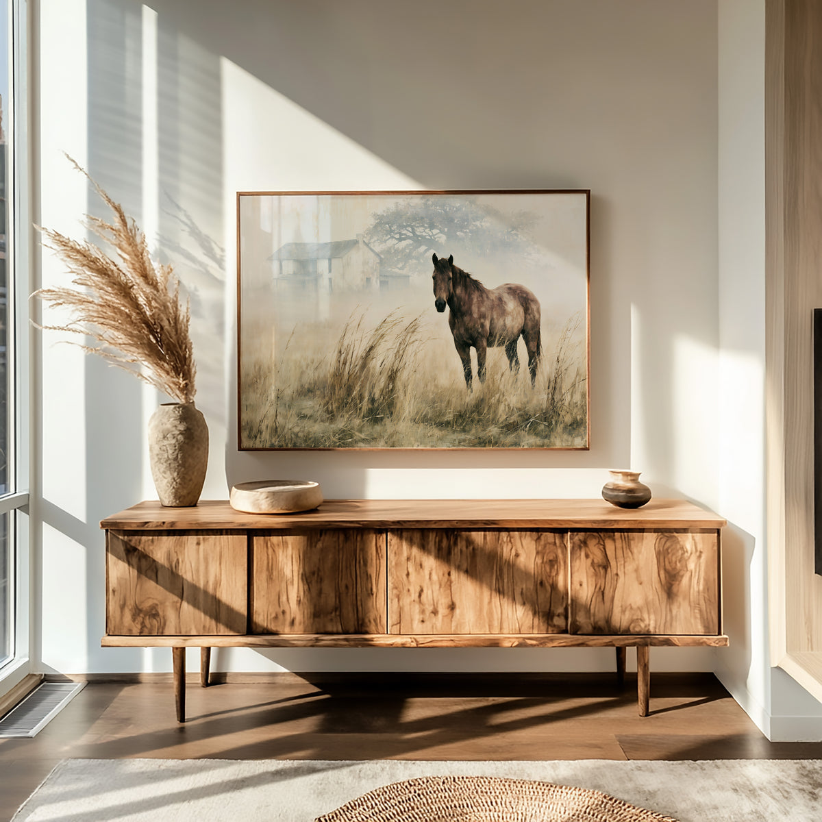 Horse and the Old Homestead