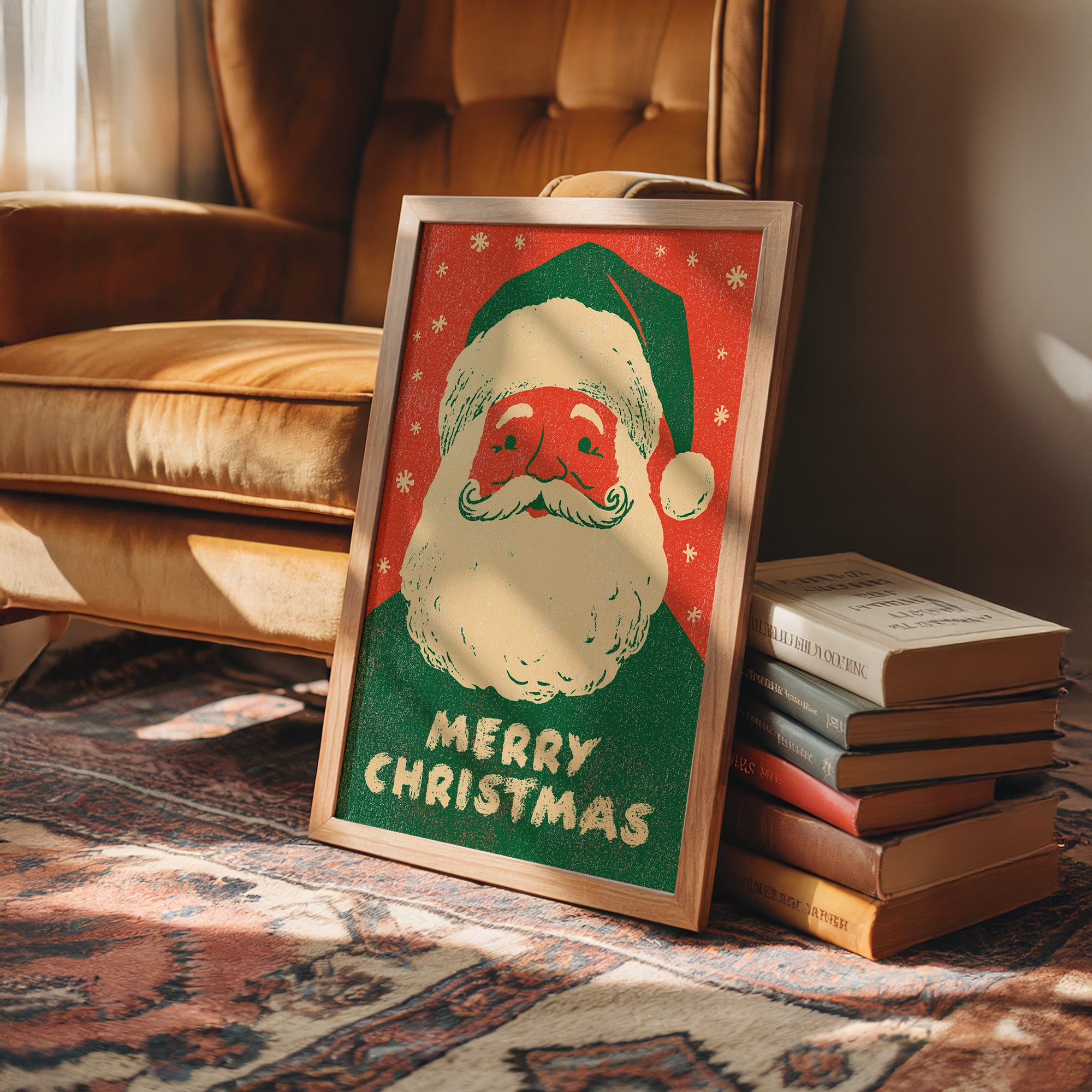 Merry Christmas Vintage Woodcut