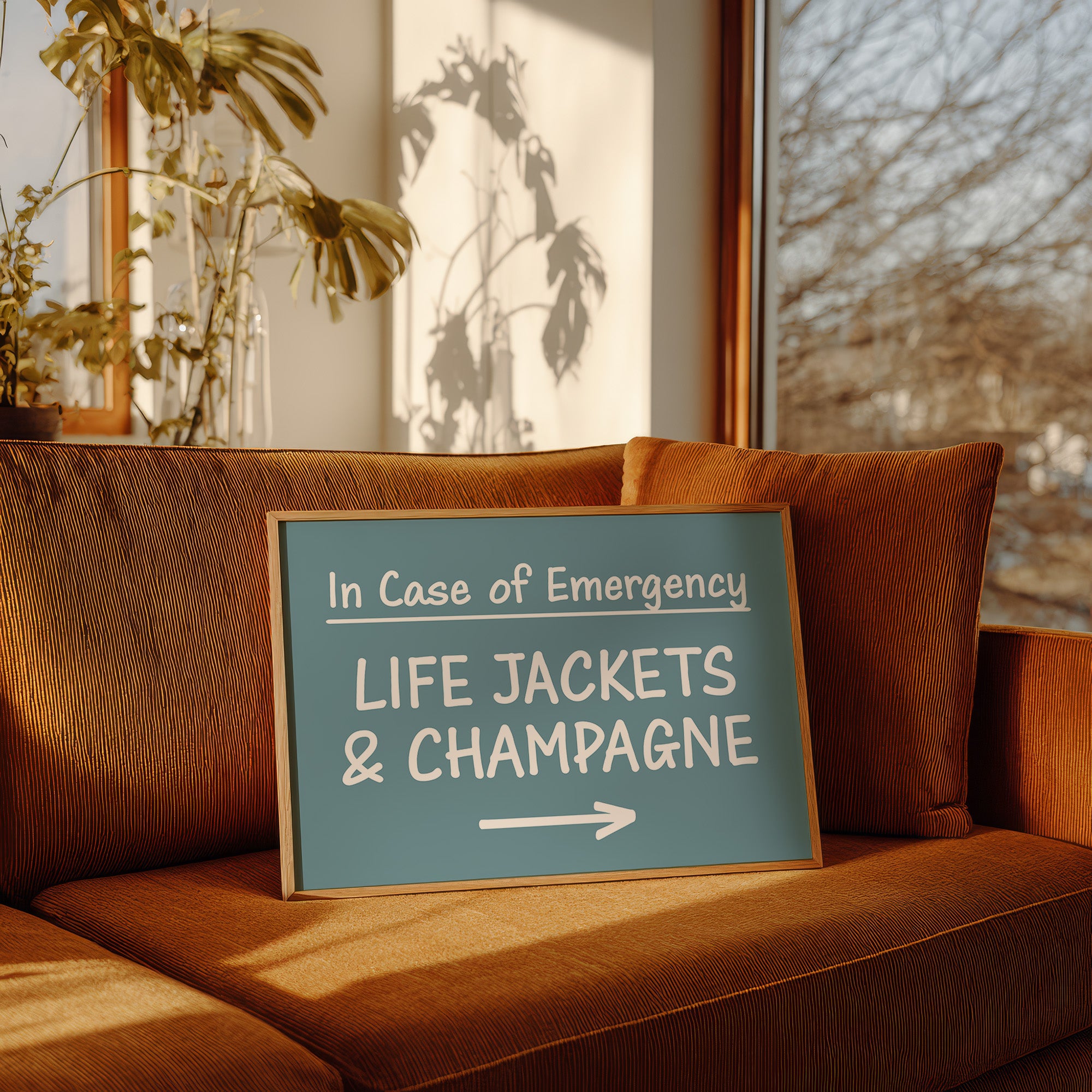 Life Jackets & Champagne Sign