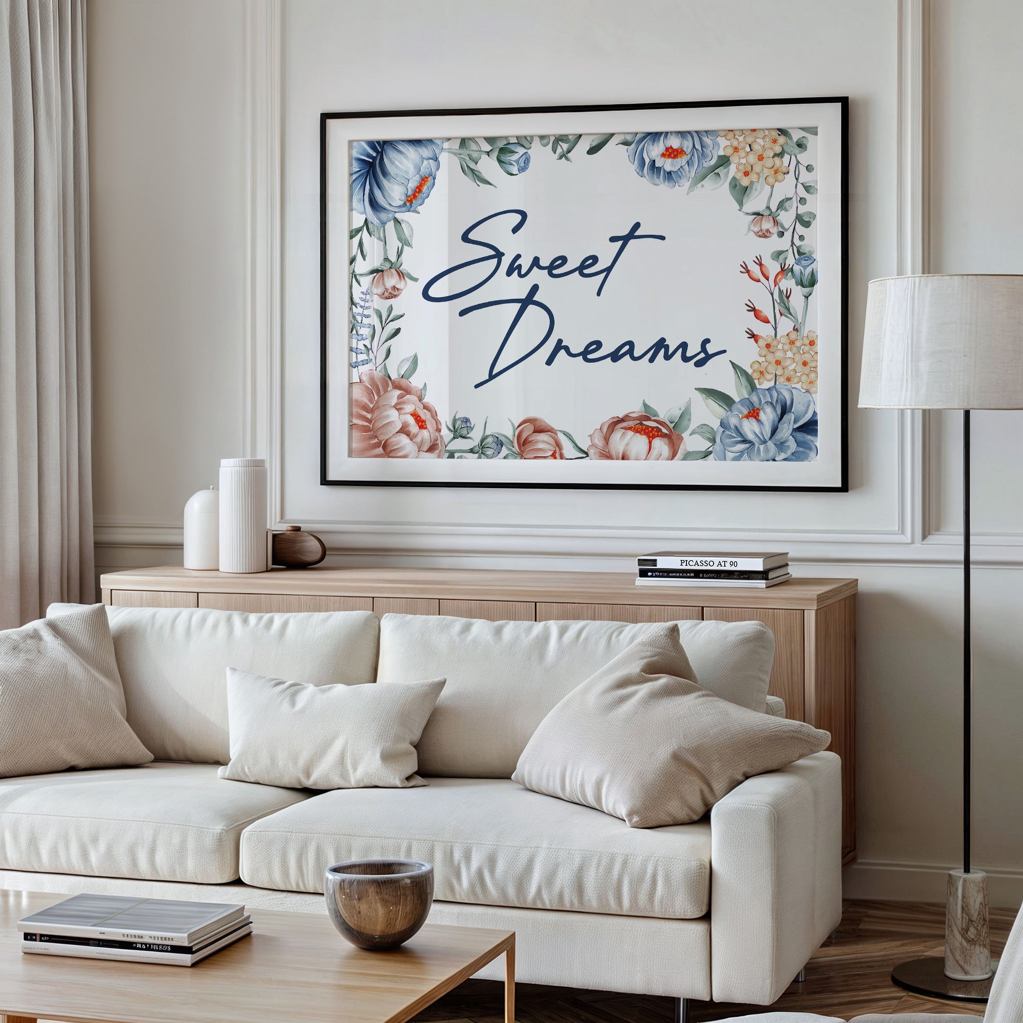Sweet Dreams Floral Frame Print