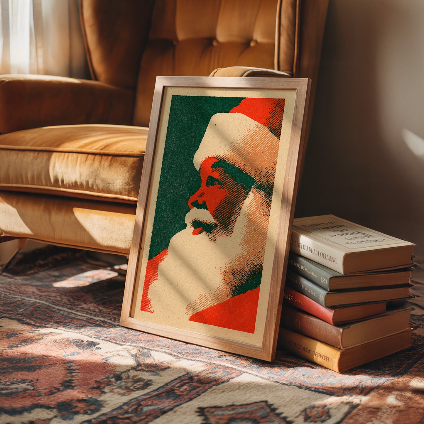 Santa in Profile, Halftone