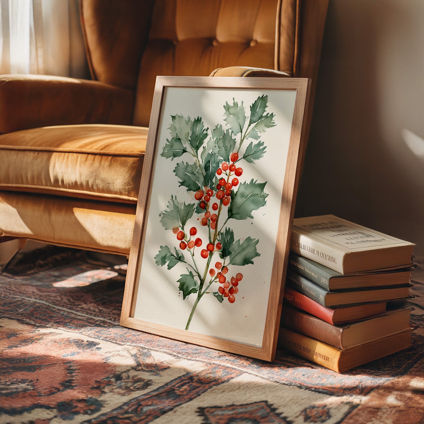 Holly Branch, Loosely Painted