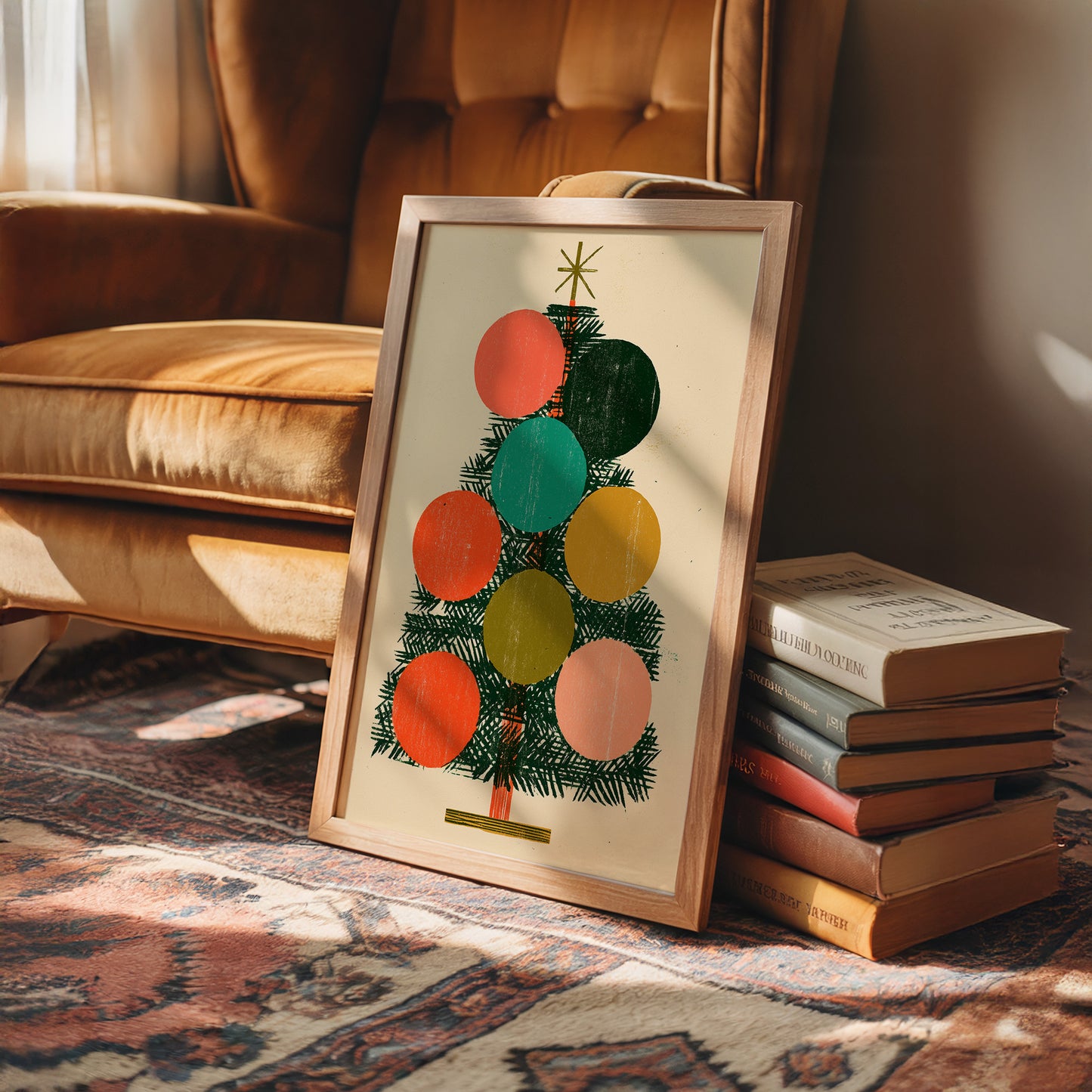 Block Print Tree, Star on Top
