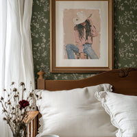Seated in Blush and Denim