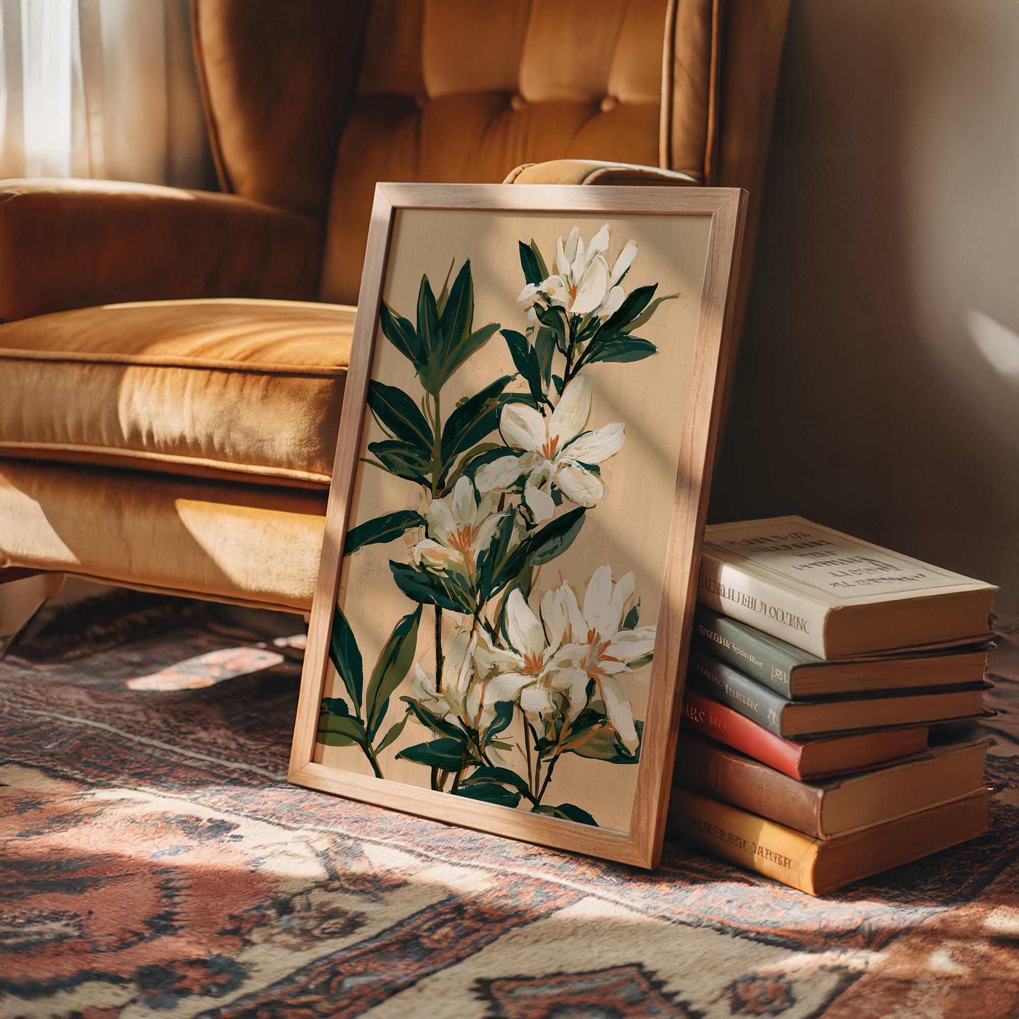 White Lily Botanical Painting