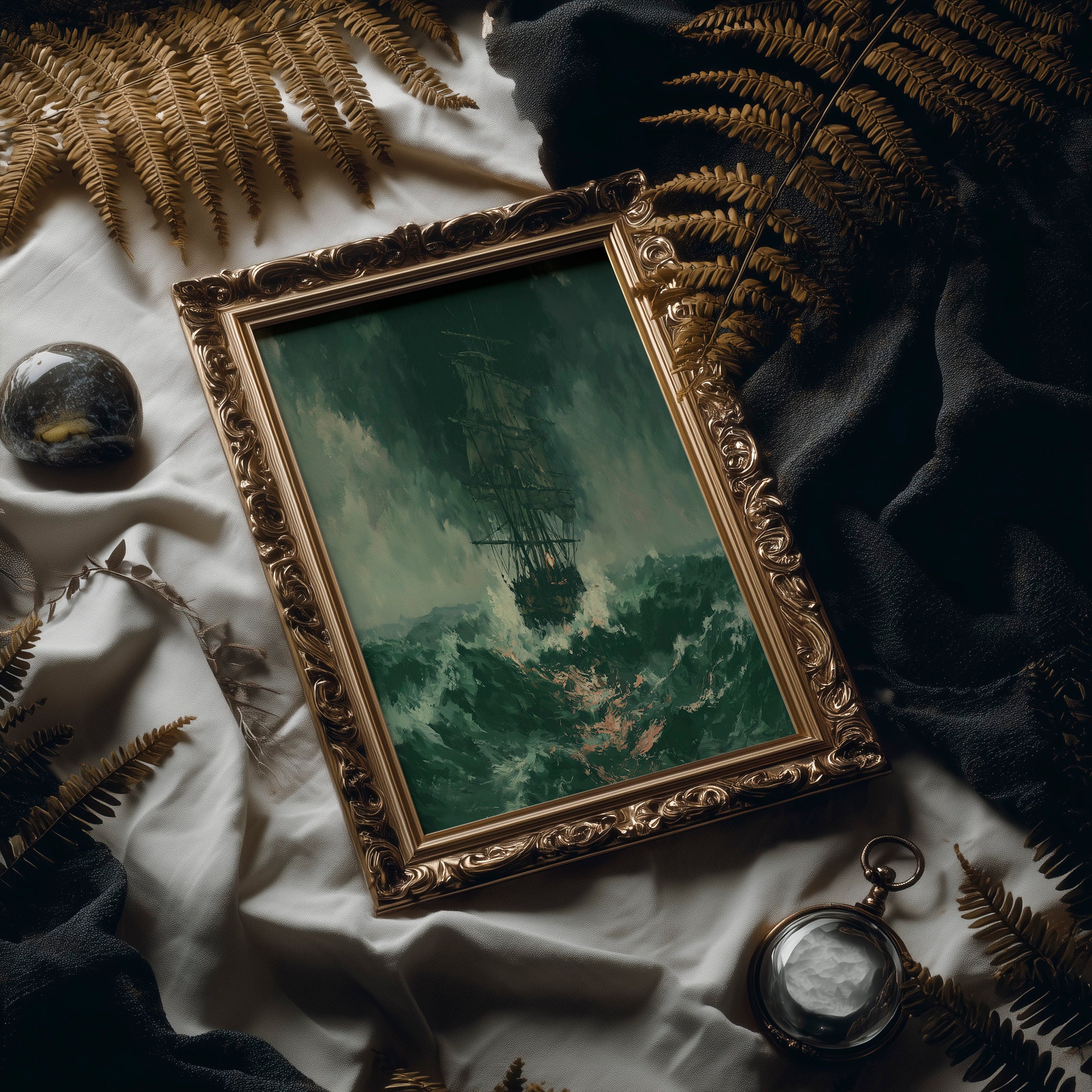 Ghost Ship in Green Squall