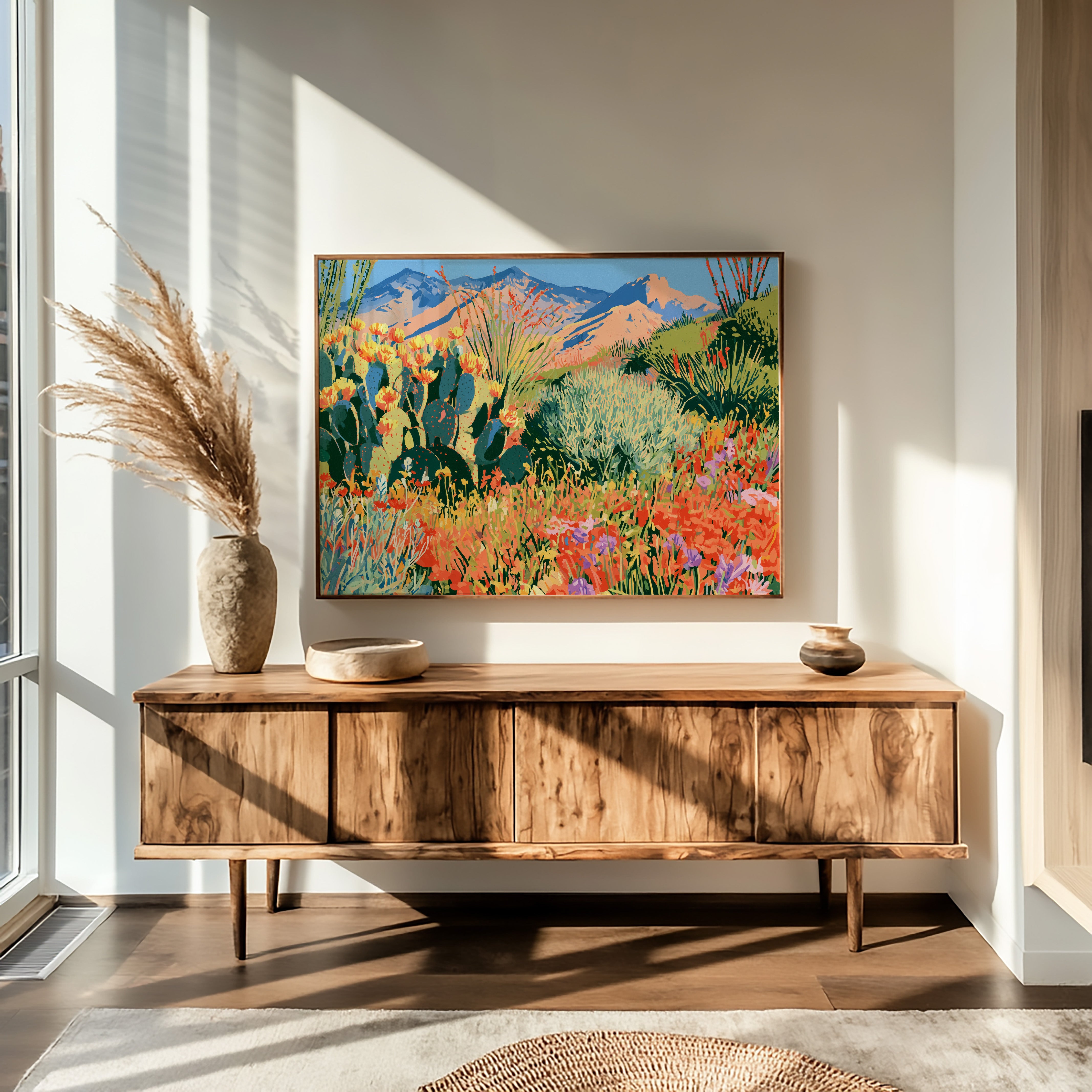 Desert Superbloom, Mountain Backdrop