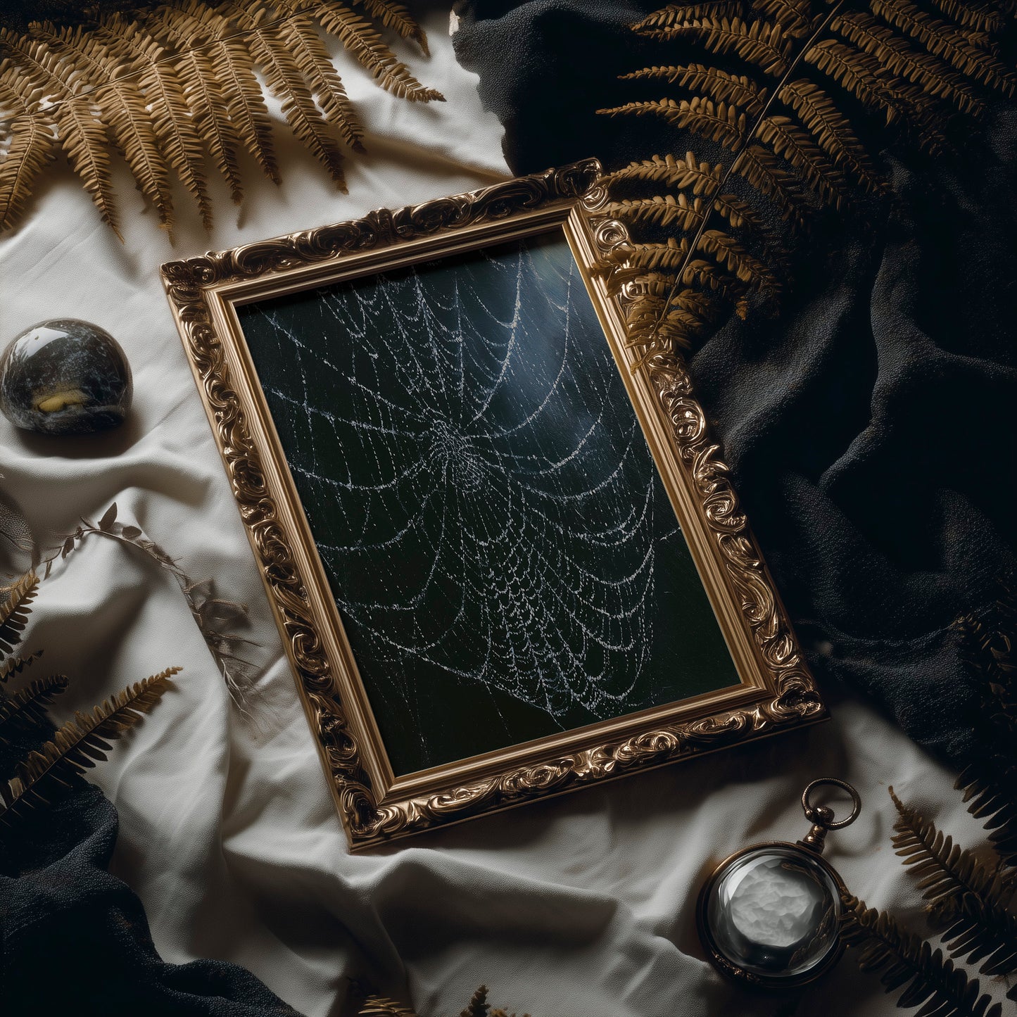 Dew-Kissed Web at Dusk