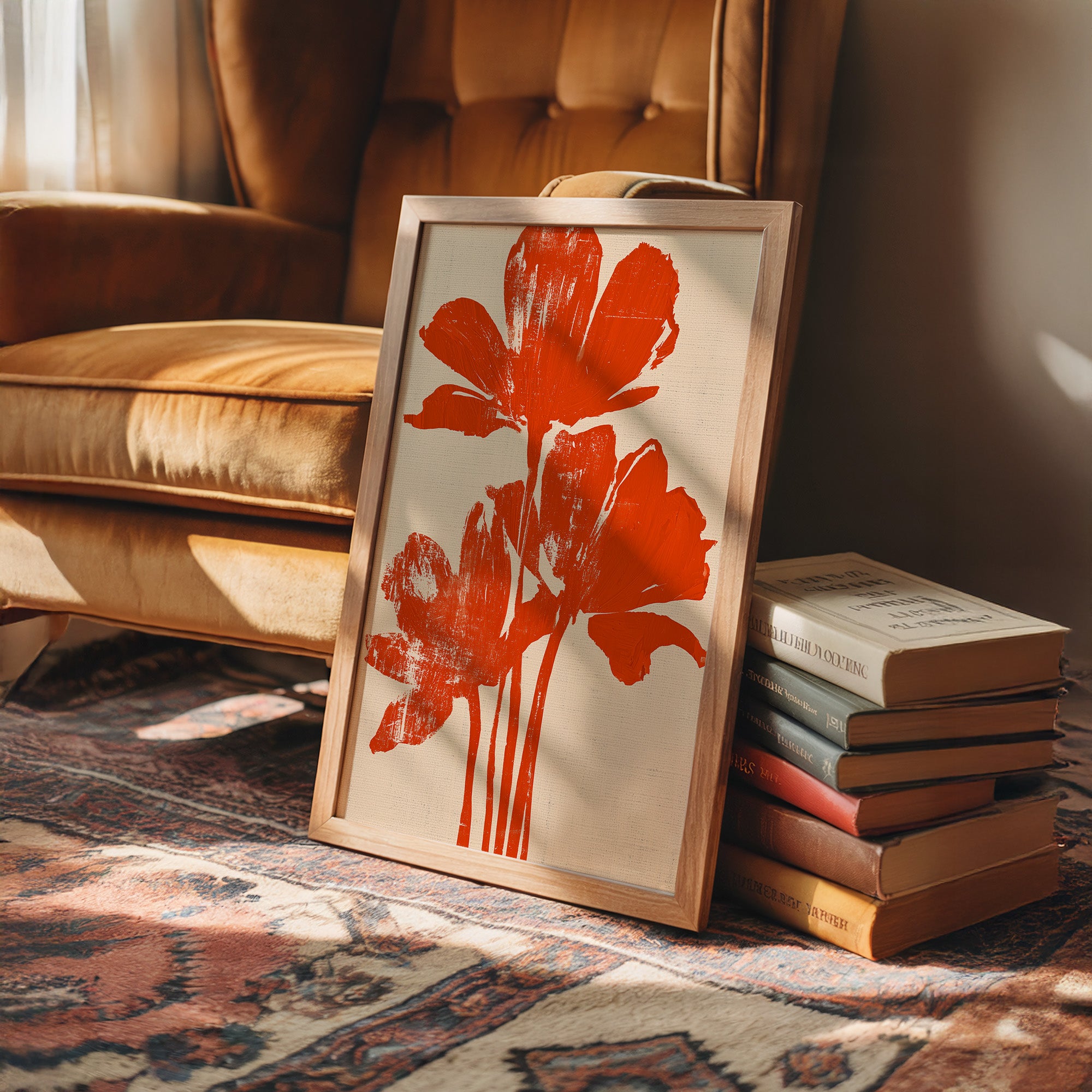 Bright Orange Bloom Trio