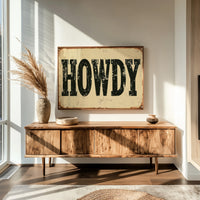 Howdy, Rusted Tin Sign