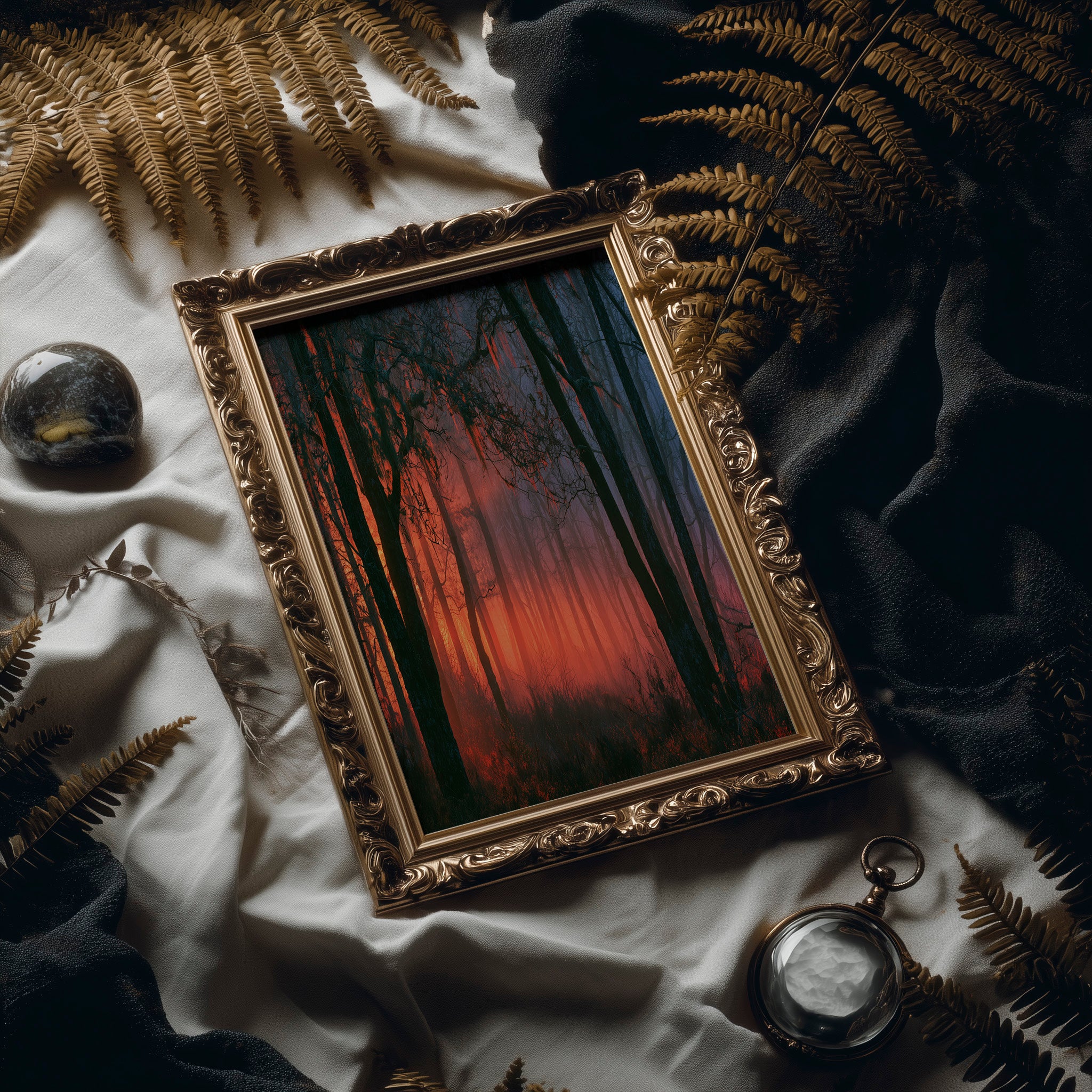 Forest Ablaze at Dusk