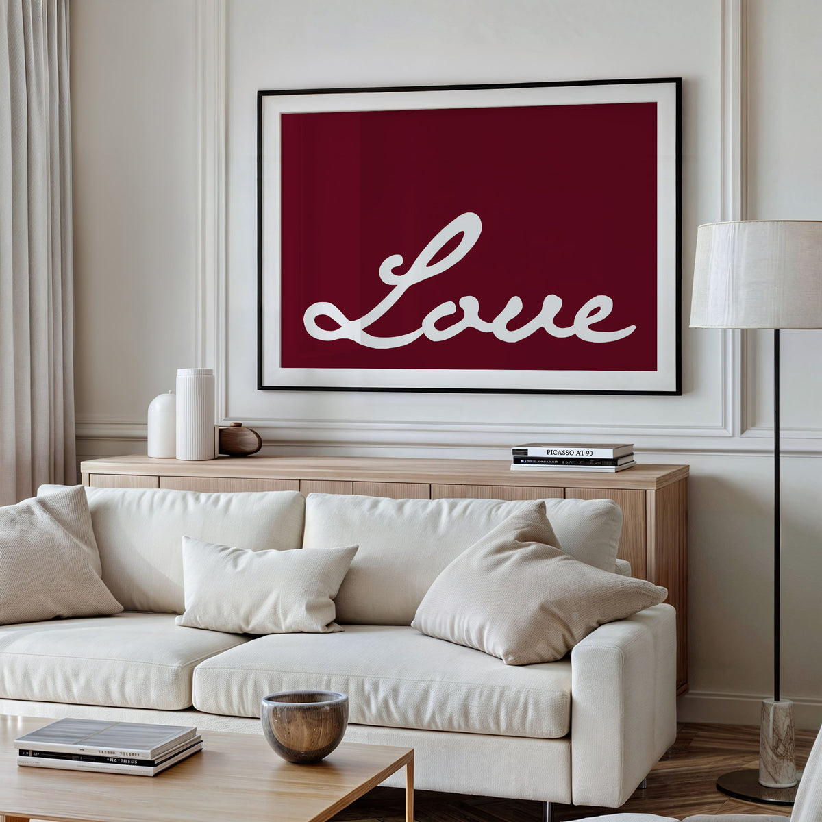 Bold Cursive Love in Burgundy