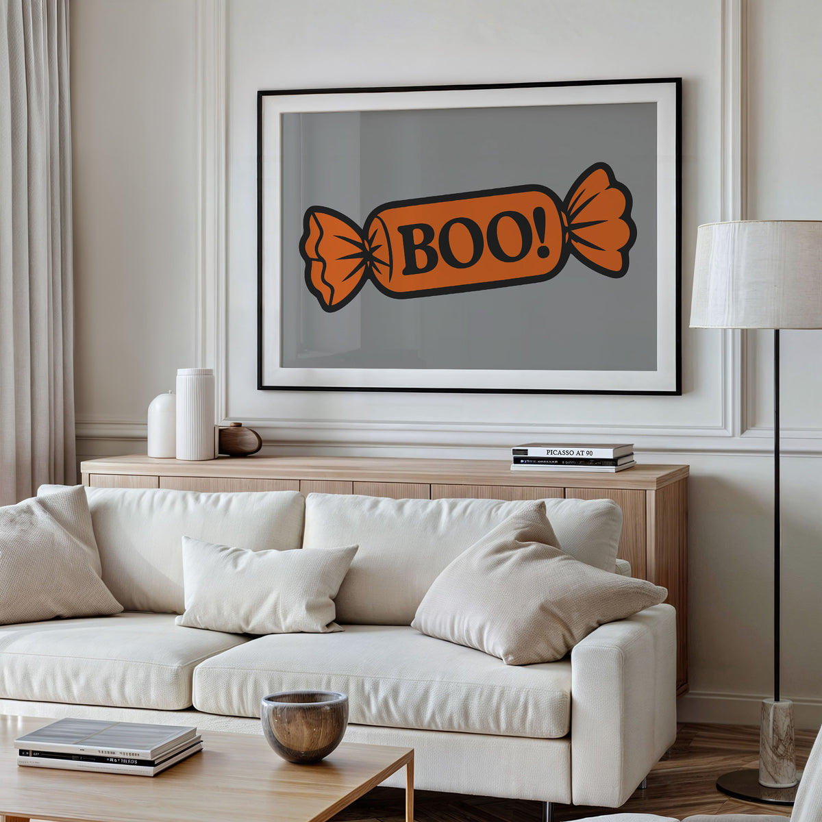 Boo Wrapped Candy Illustration