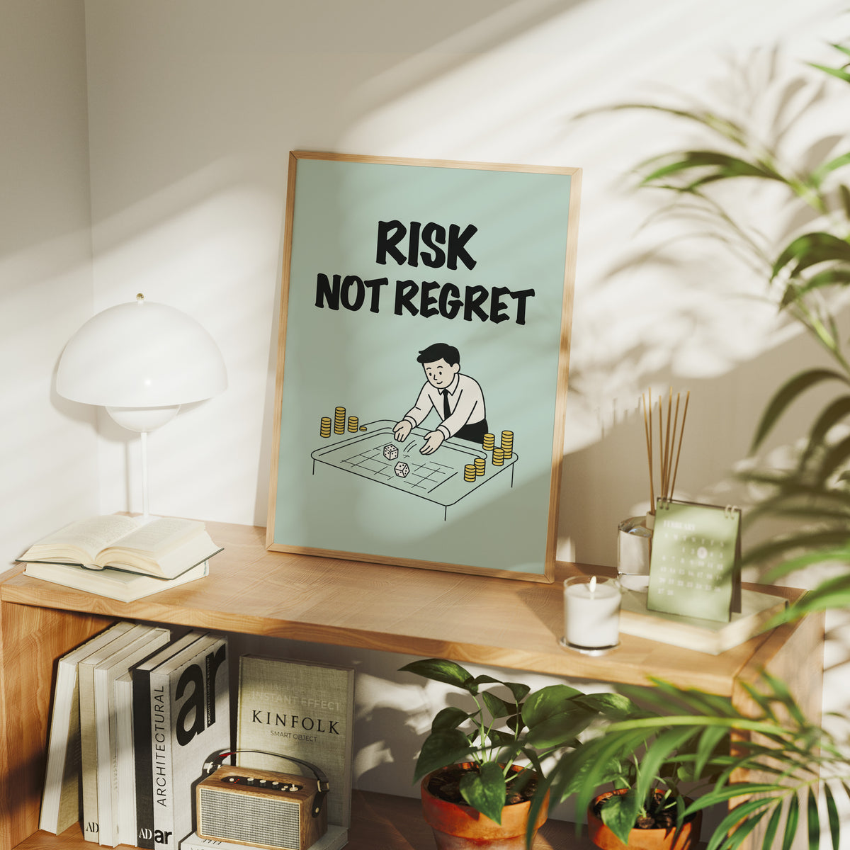 Risk Not Regret Dice Table Art