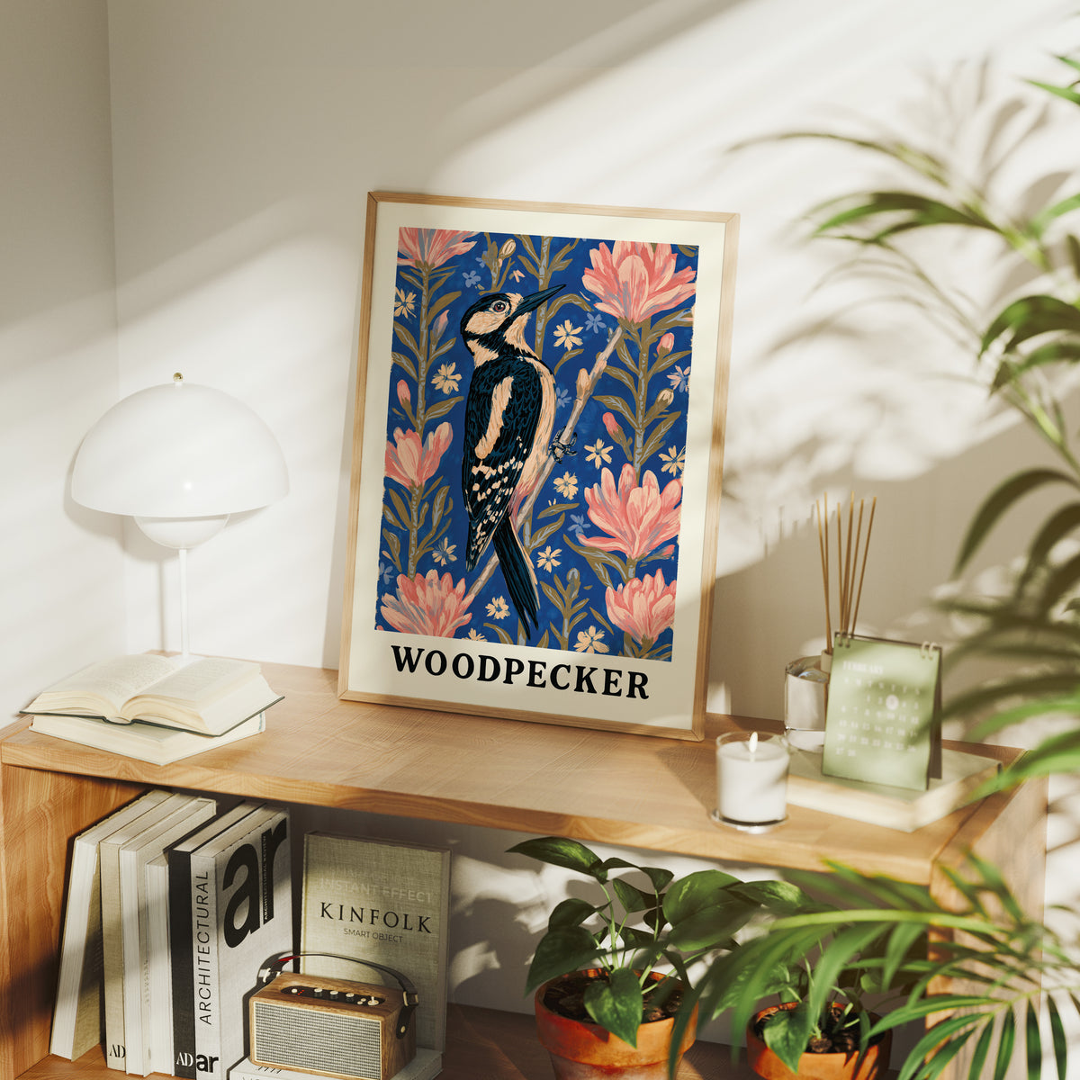 Woodpecker in Coral Blossom