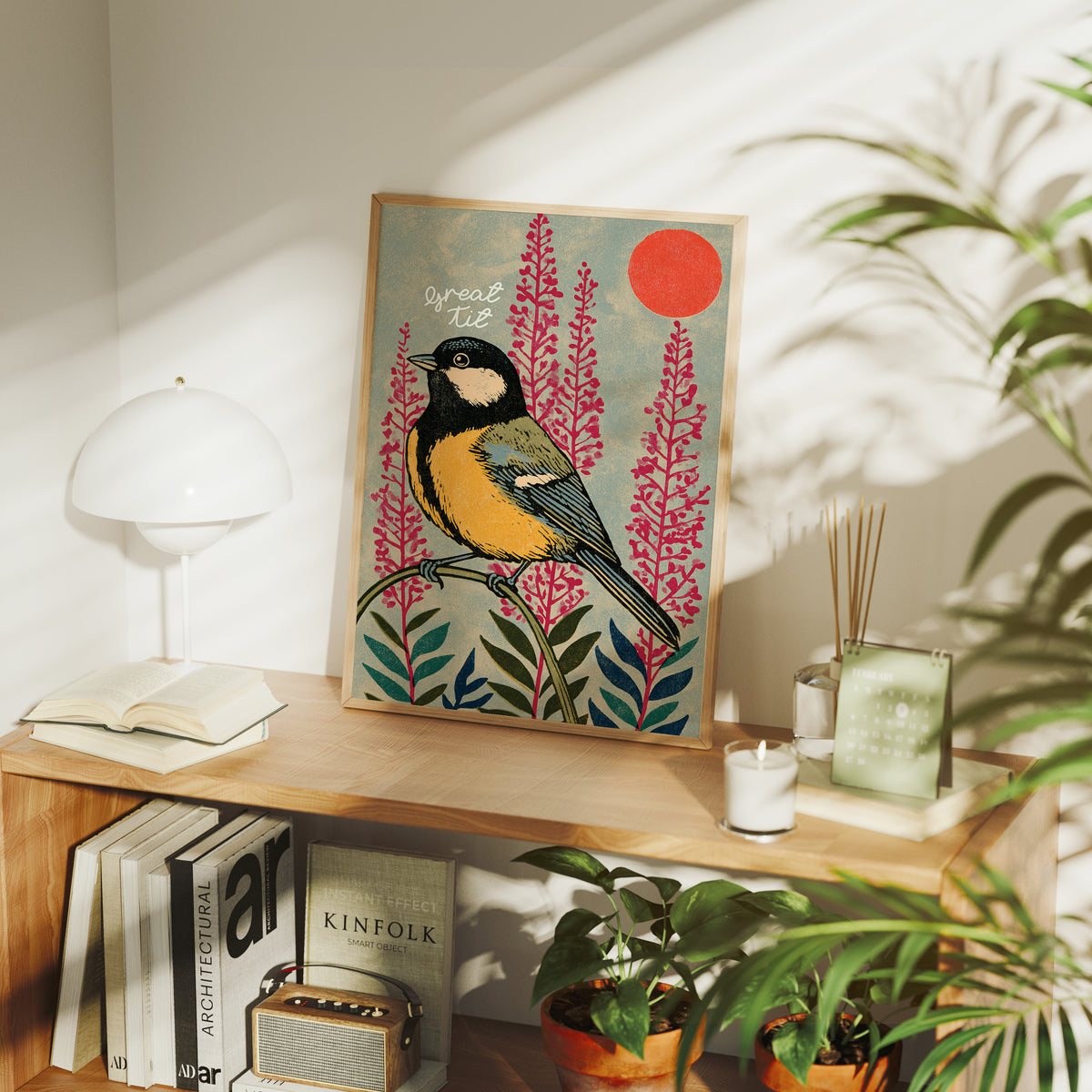 Great Tit and Rising Sun