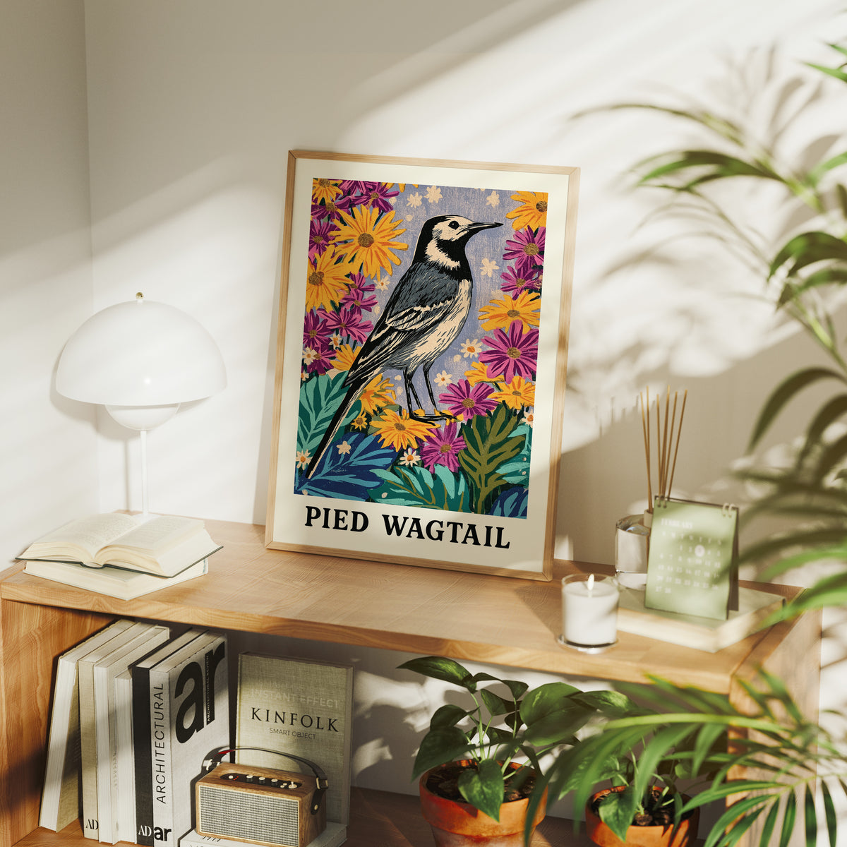 Pied Wagtail in Wildflower Garden
