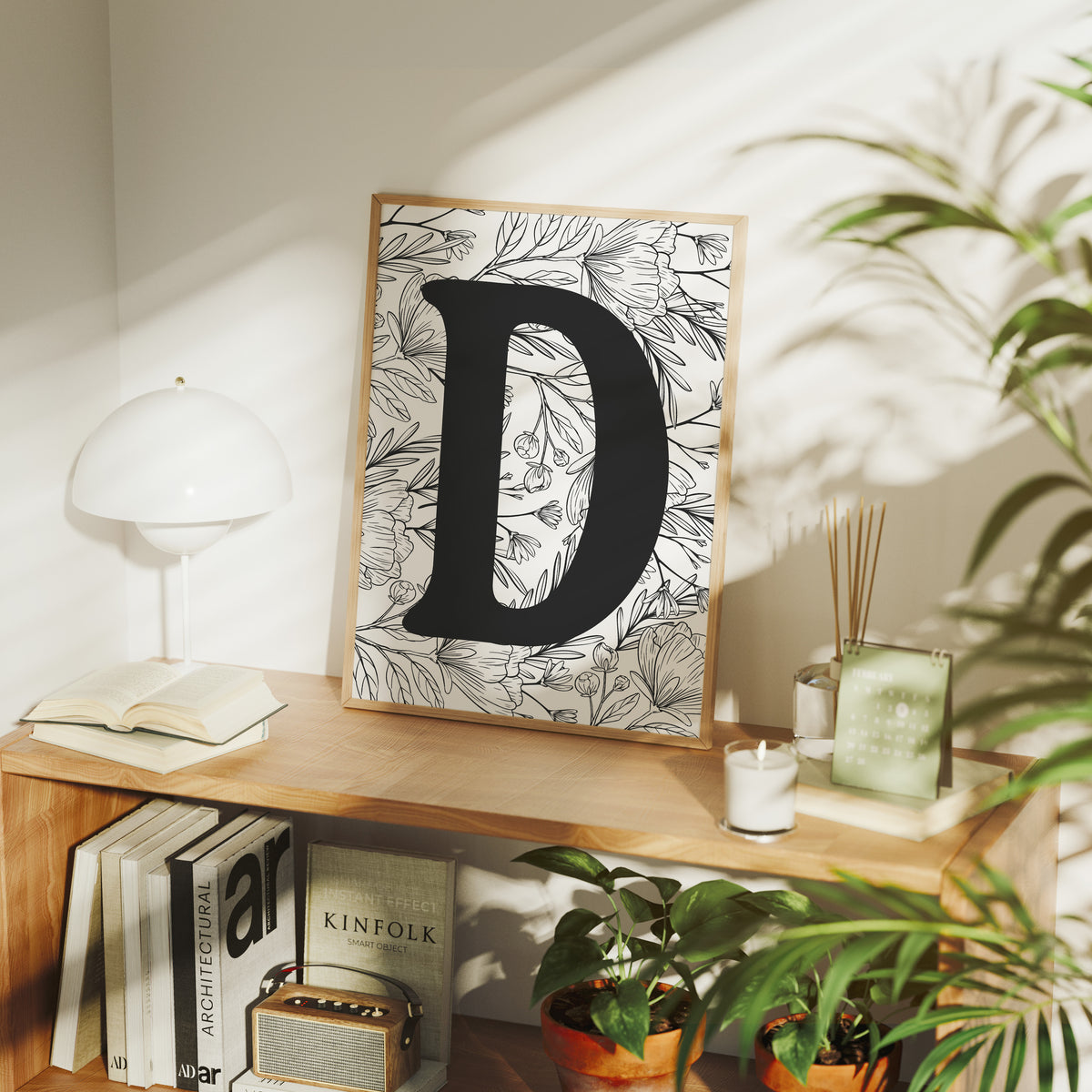 Botanical Letter D Monogram