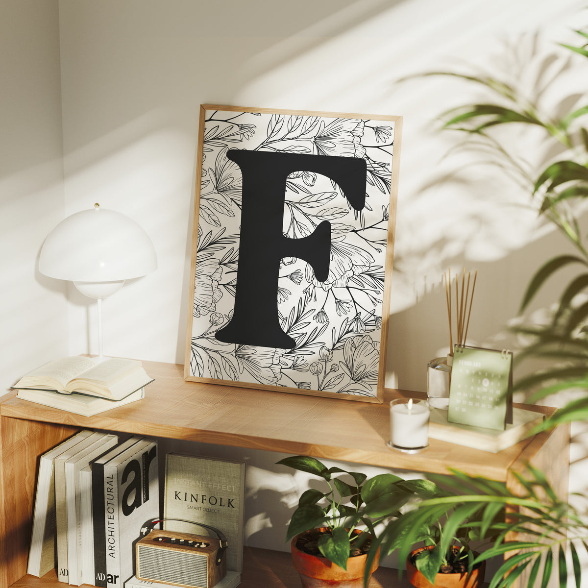 Botanical Letter F Monogram