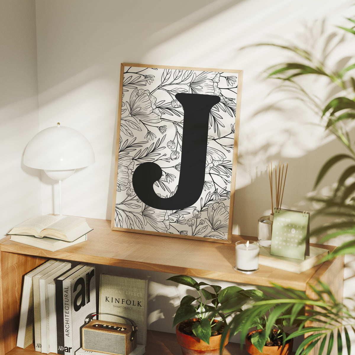 Botanical Letter J Monogram