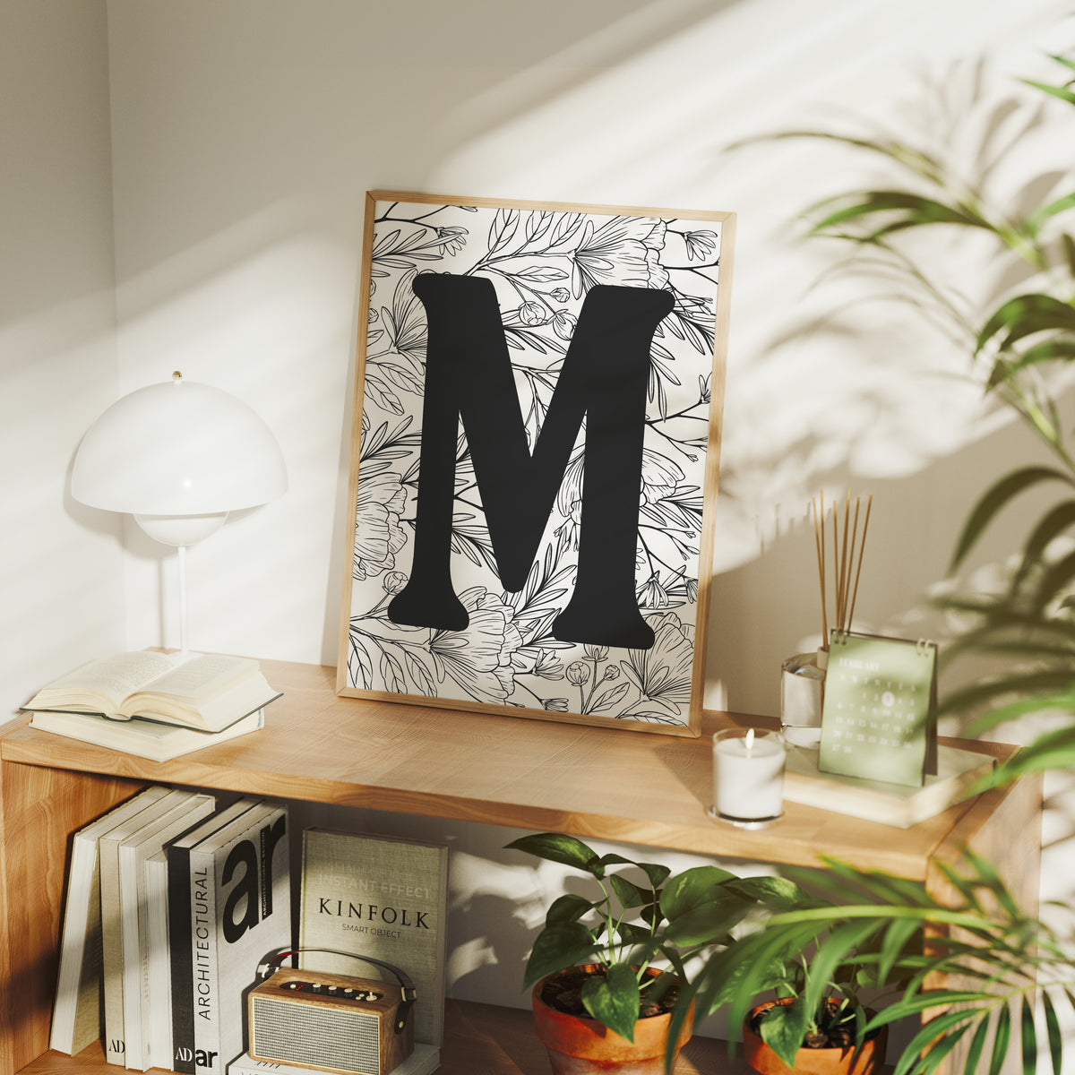 Botanical Letter M Monogram