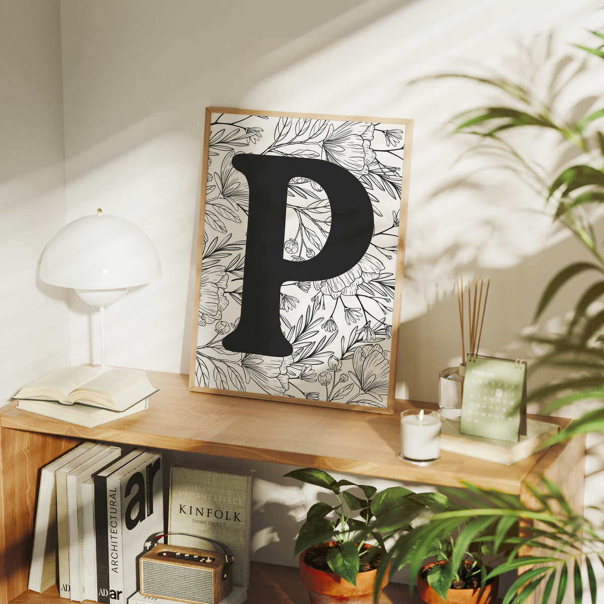 Botanical Letter P Monogram