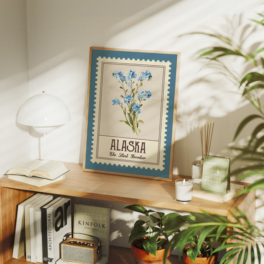 Alaska Forget-Me-Not Watercolor Stamp