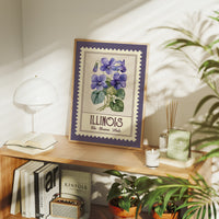 Illinois Violet Watercolor Stamp