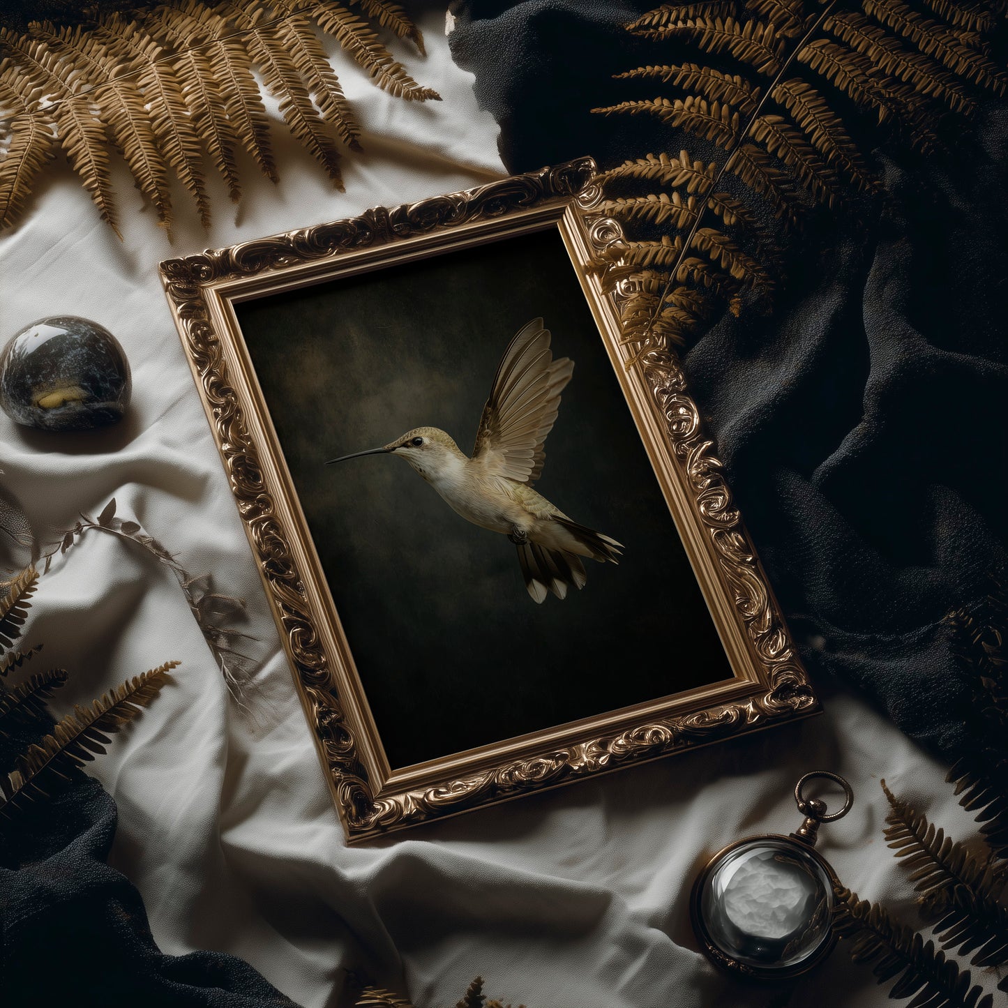 Hovering in Golden Silence