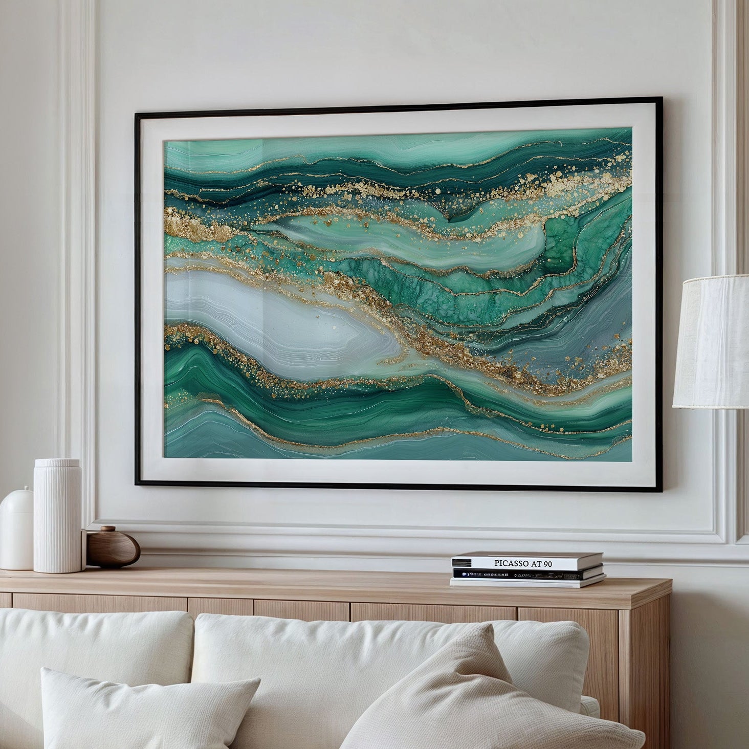 Emerald Tides in Gold