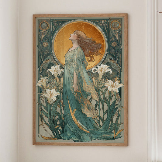 Gilded Grace Among Lilies