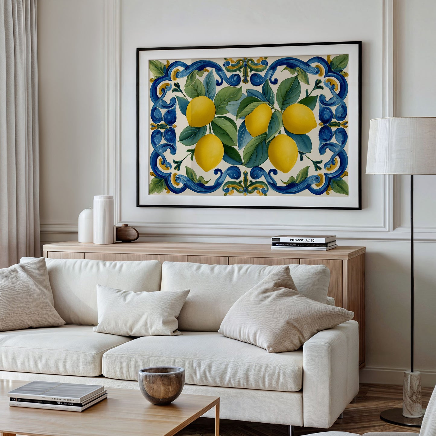 Lemons Framed in Blue