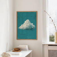 Solitary Cloud in Teal Sky