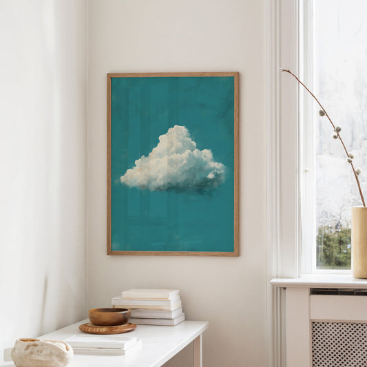 Solitary Cloud in Teal Sky